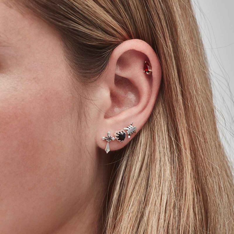 Stolen Girlfriends Club Gothic Cross Flat Back Earring - Single image number 1